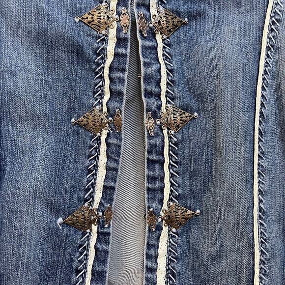 Reba Denim Jean Jacket Sz L - Picture 4 of 12